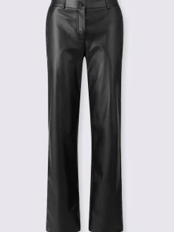 Pantalon en synthétique jambes larges mode