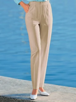 Pantalon estival femme coupe droite et respirant et thermorégulateur