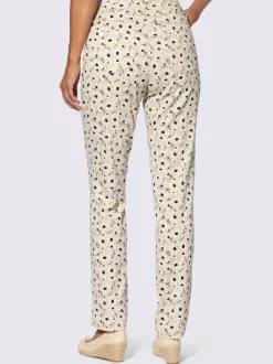 Pantalon extensible à motif floral en twill avec poches
