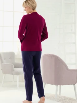 Pantalon femme avec liserés contrastants