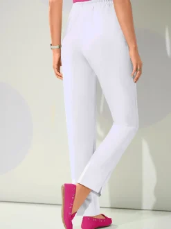 Pantalon fluide à ceinture élastique et fentes à ourlet