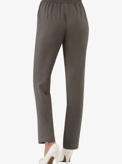 Pantalon imitation lin décontracté avec ceinture élastique