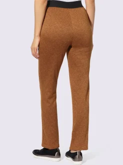 Pantalon jacquard à ceinture élastique et poches zippées