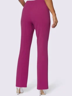 Pantalon large à plis repassés et ceinture élastique