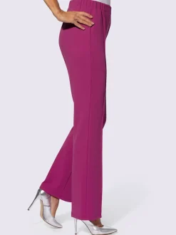 Pantalon large à plis repassés et ceinture élastique