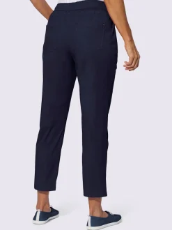 pantalon longueur sept huit coton avec ceinture élastique et poches zippées