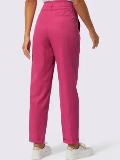Pantalon lyocell à taille haute et coupe droite