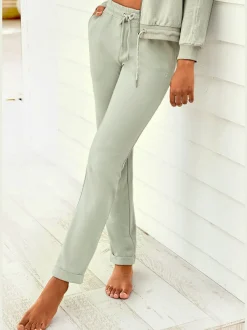 Pantalon molletonné pantalon basique avec petit logo brodé
