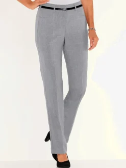 Pantalon à plis repassés avec ceinture et poches