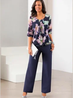 Pantalon plissé coupe large mode