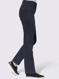 Pantalon 5 poches extensible avec passants et détail étoile