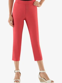 Pantalon sept sur huit extensible bengaline et ceinture plate