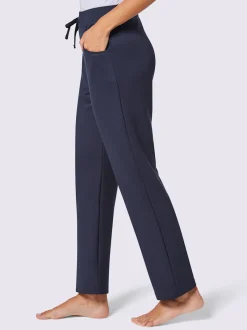 Pantalon évasé en jersey style jogging ceinture élastique à nouer