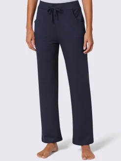 Pantalon évasé en jersey style jogging ceinture élastique à nouer