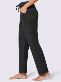 Pantalon évasé en jersey style jogging ceinture élastique à nouer