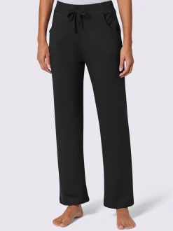 Pantalon évasé en jersey style jogging ceinture élastique à nouer