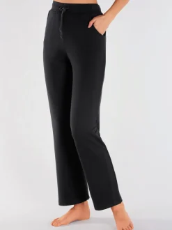 Pantalon évasé en jersey style jogging ceinture élastique à nouer