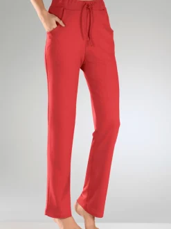 Pantalon évasé en jersey style jogging ceinture élastique à nouer