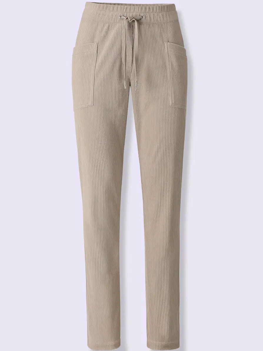 Pantalon velours imitation velours côtelé