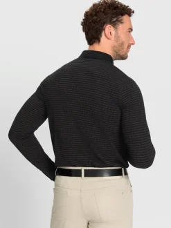 Polo à manches longues structure jacquard