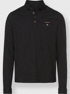 Polo à manches longues structure jacquard