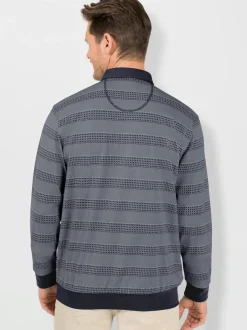 Polo à manches longues superbe motif jacquard