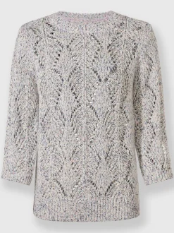 Pull ajouré 53% coton
