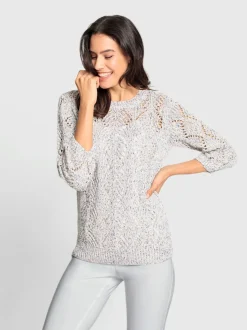 Pull ajouré 53% coton