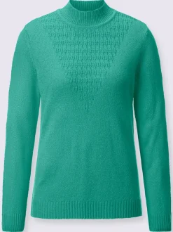 Pull bouclé motif tricoté affinant