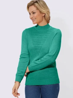 Pull bouclé motif tricoté affinant