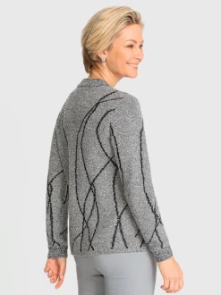 Pull bouclé tricot intarsia de qualité