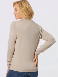 Pull à col montant broderie florale
