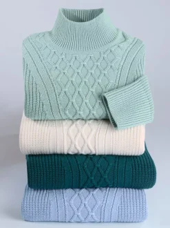 Pull à col montant 50% coton