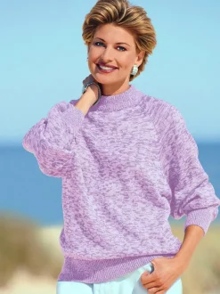 Pull col montant et manches bouffantes