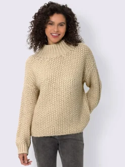 Pull à col montant jolie structure tricot