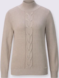 Pull à col montant mélange coton-viscose