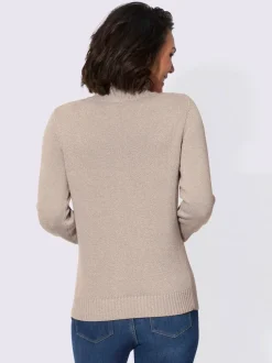 Pull à col montant mélange coton-viscose