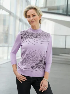 Pull à col montant motif intarsia