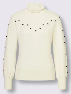 Pull à col montant superbe mélange de matières