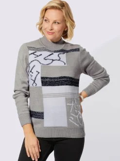 Pull à col montant superbe motif intarsia