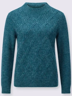 Pull à col montant tricot chiné