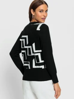 Pull à col rond et manches longues motif jacquard graphique