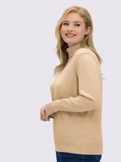 Pull col roulé pur coton et finitions soignées