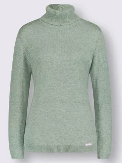 Pull à col roulé tricot chiné