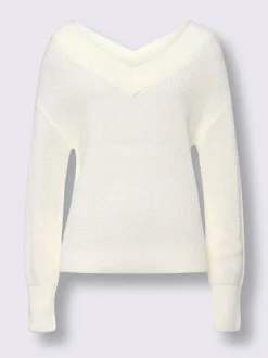 Pull à encolure en v encolure en v affinante