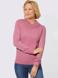 Pull à encolure en v motif tricoté délicat