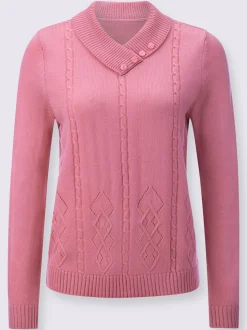 Pull à encolure en v motif tricoté délicat