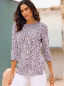 Pull encolure ronde aspect chiné