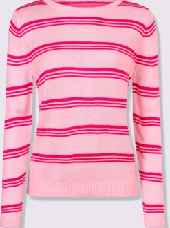 Pull encolure ronde joli motif à rayures