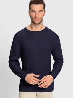 Pull encolure ronde tricot côtelé moderne